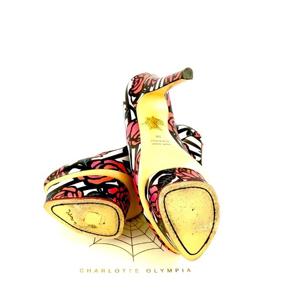 Charlotte Olympia Rose Print Dolly Pumps - Picture 6 of 6